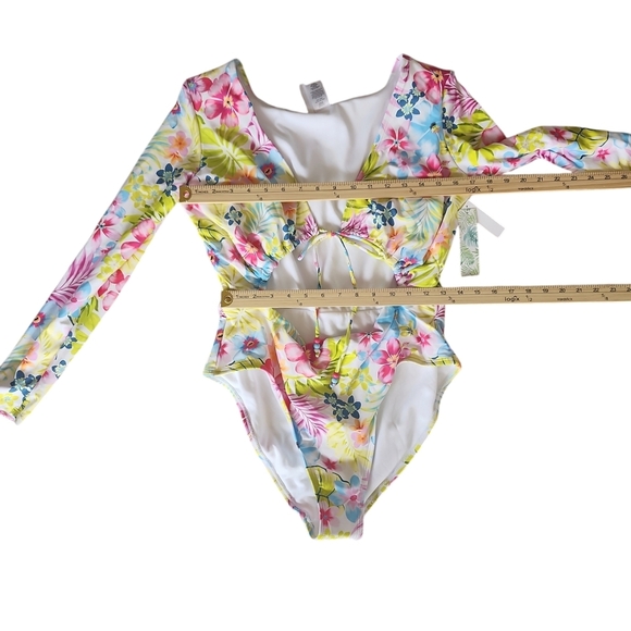 Celebrity Pink Swim Floral Cutout One Piece Swimsuit XL - Picture 4 of 7